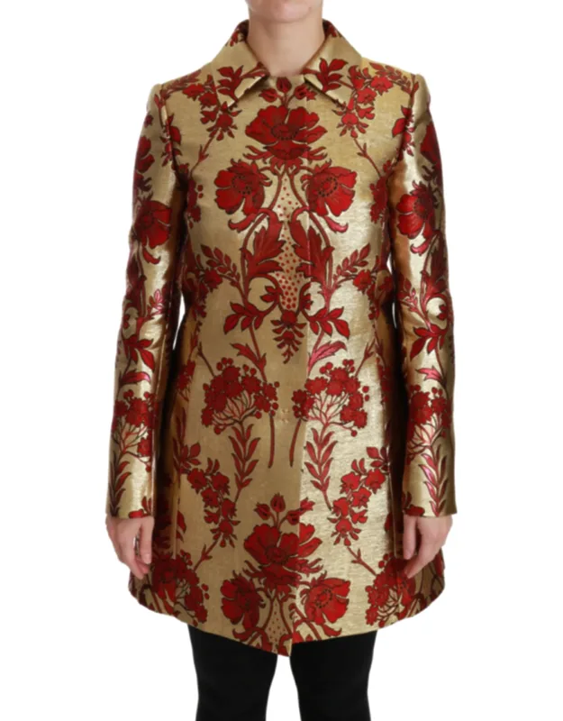 Floral Brocade Cape Coat Jacket