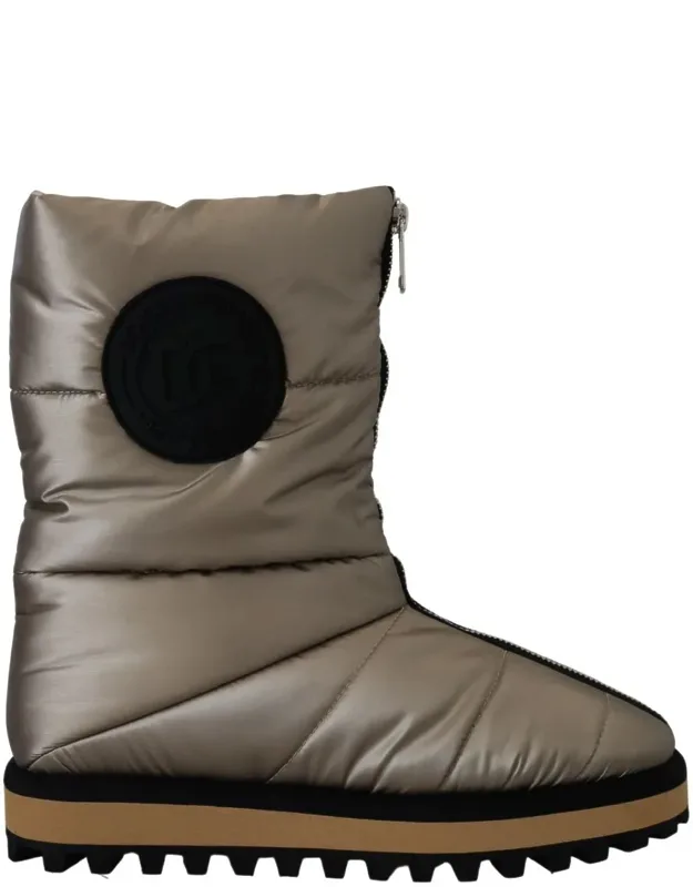 Silver Polyester Ankle Boots