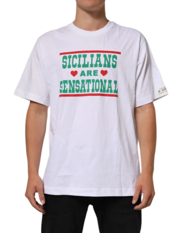Graphic Print Cotton Crew Neck T-shirt