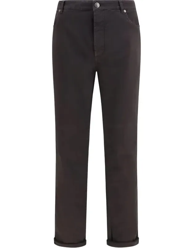 Brown Cotton Straight-leg Jeans