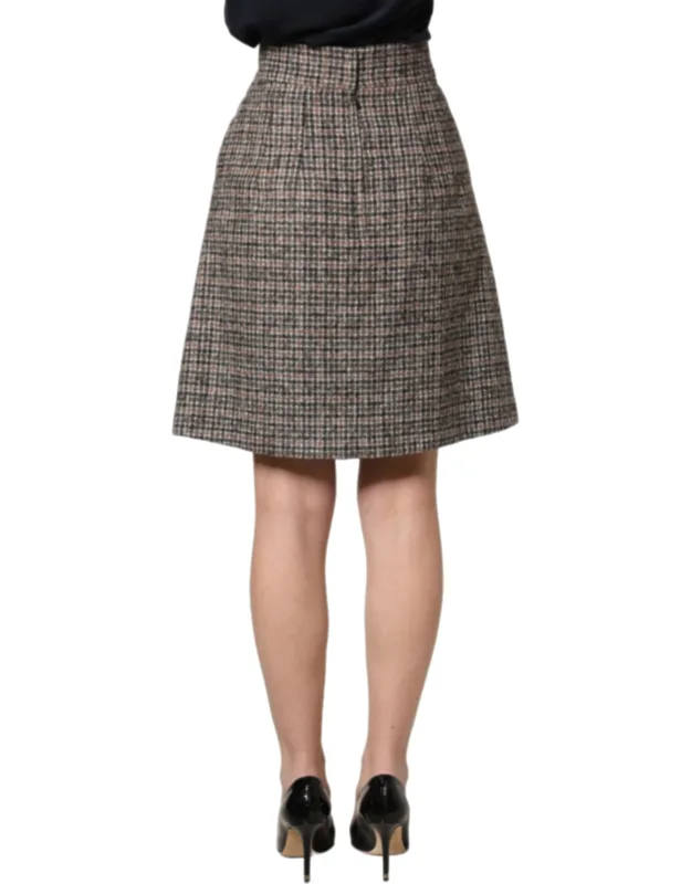 Tweed Kick Pleat High Waist Mini Skirt