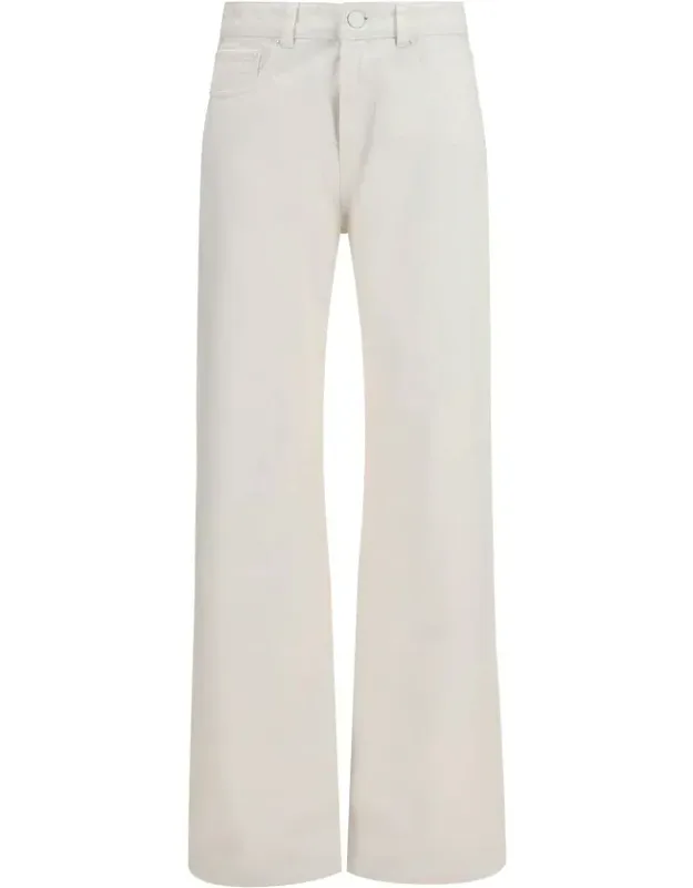 White Cotton Straight-leg Jeans