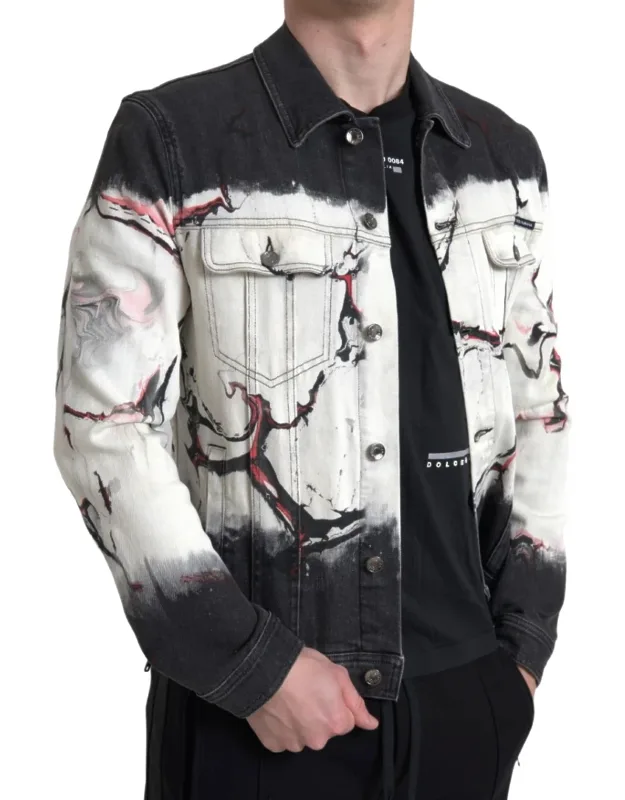 Multicolor Cotton Collared Denim Jacket