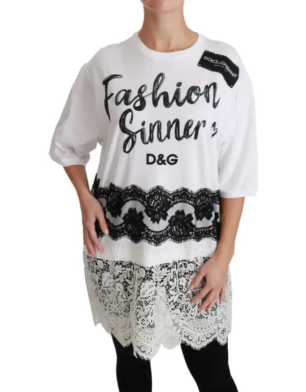 Fashion Sinner Cotton Lace T-shirt Top