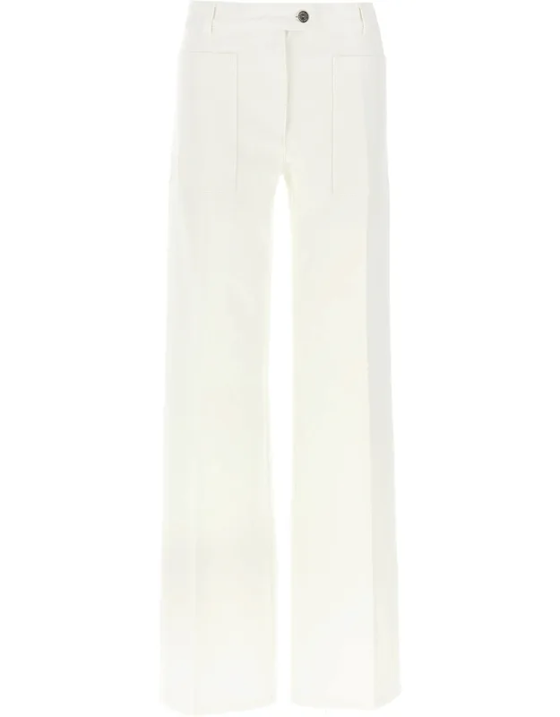 White Cotton Straight-leg Jeans