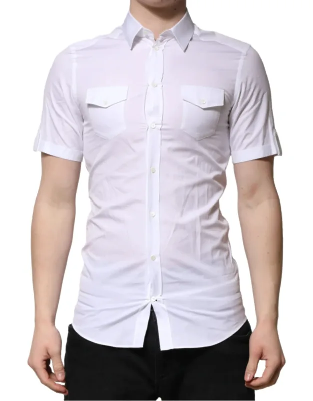 Cotton Short Sleeve Gold Casual Shirt