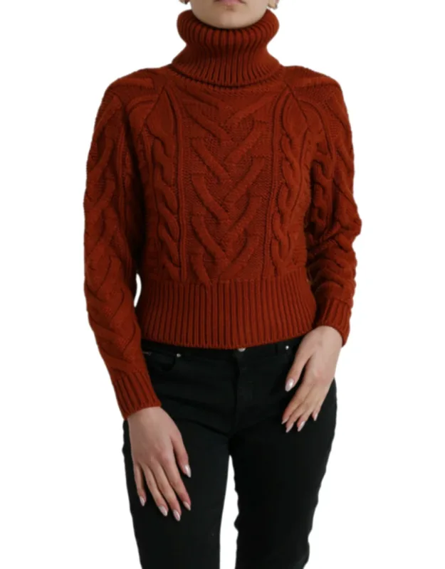 Wool Knit Turtleneck Pullover Sweater