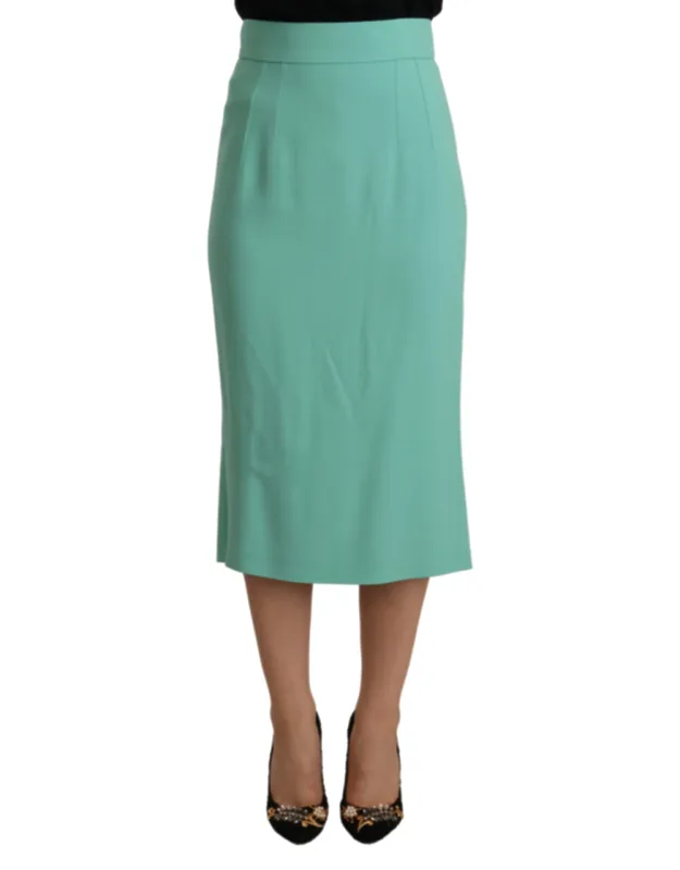 Viscose Pencil Cut Midi Skirt
