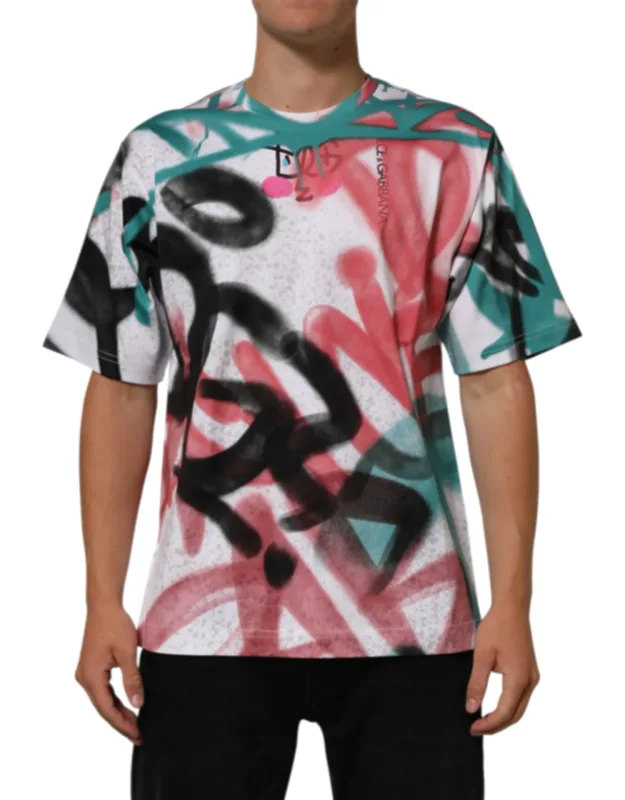 Graffiti Crew Neck Short Sleeve T-shirt
