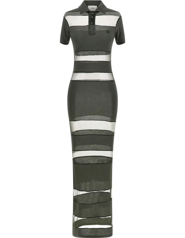 Bicolor Cotton Long Dress