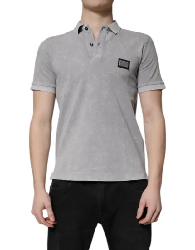 Logo Plaque Cotton Polo Shirt