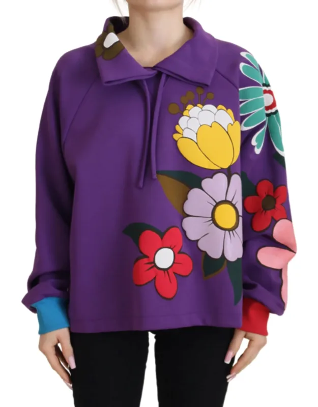 Floral Print Pullover Sweater