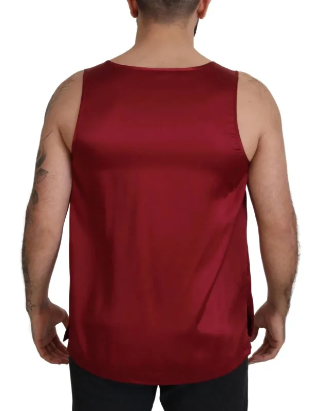 Round Neck Sleeveless Silk T-shirt