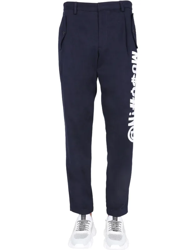 Symbols Logo Trousers With Embroidered Logo And Side Pockets