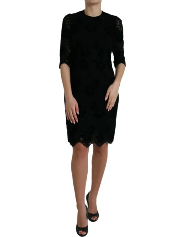 Floral Lace Cotton Bodycon Dress