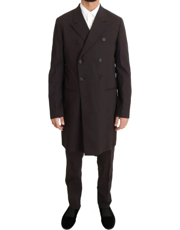 Wool Stretch Long 3 Piece Suit