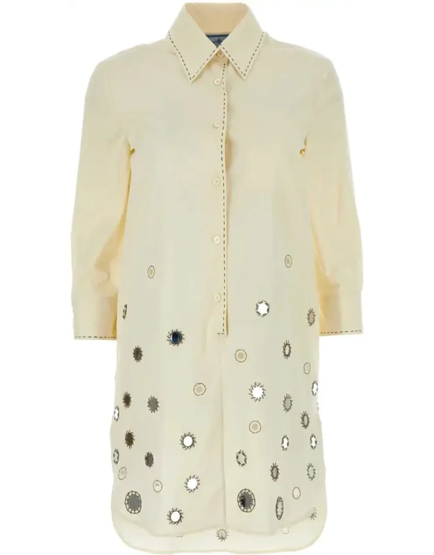 Sand Cotton Shirt Dress