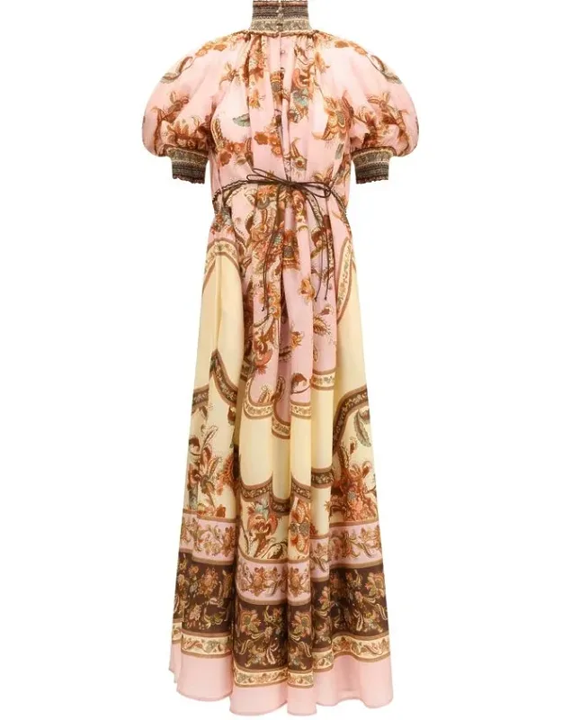 Multicolor Silk Casual Dress