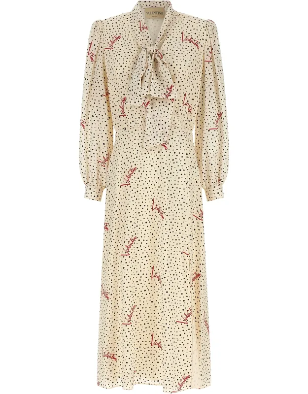 Multicolor Silk Midi Dress