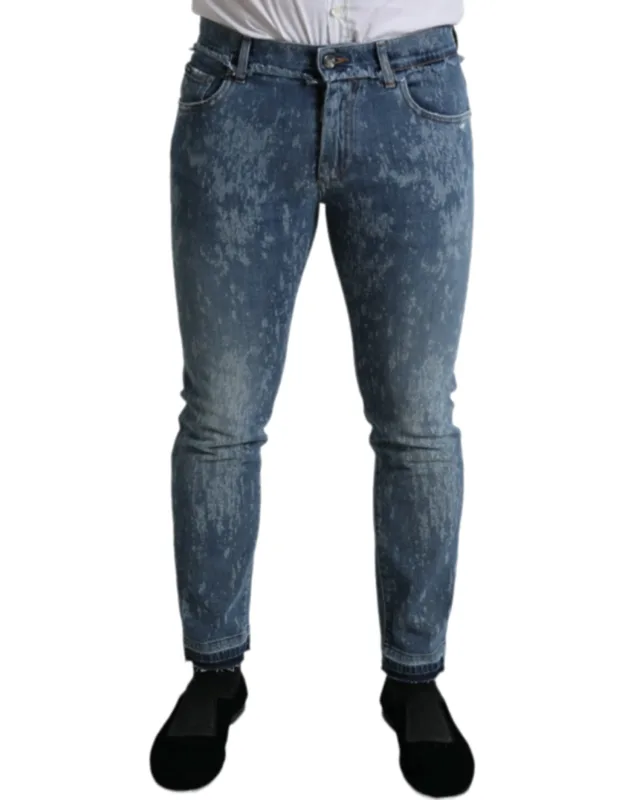 Washed Skinny Cotton Stretch Denim Jeans