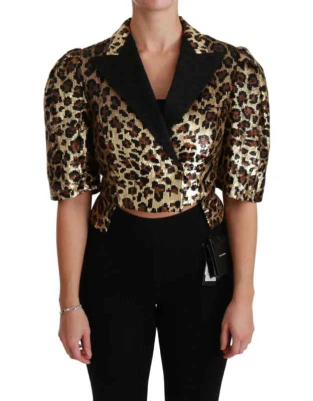 Blazer With Gold Leopard Sequins