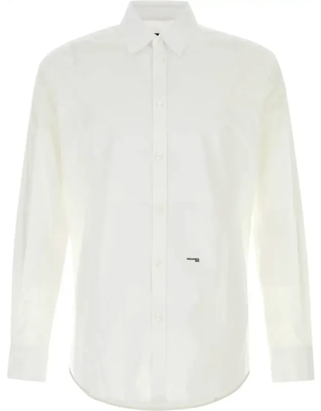 White Stretch Poplin Shirt