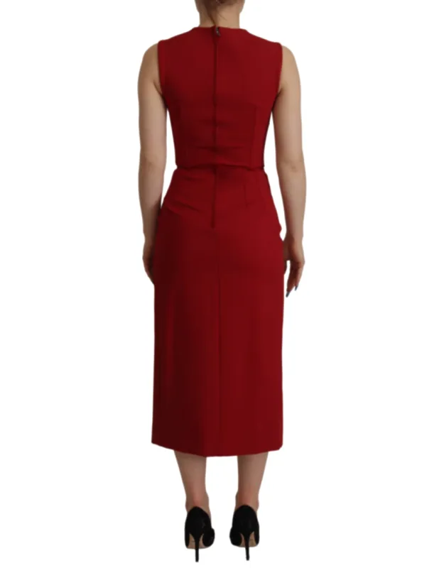 Sweetheart Neck Bodycon Midi Dress