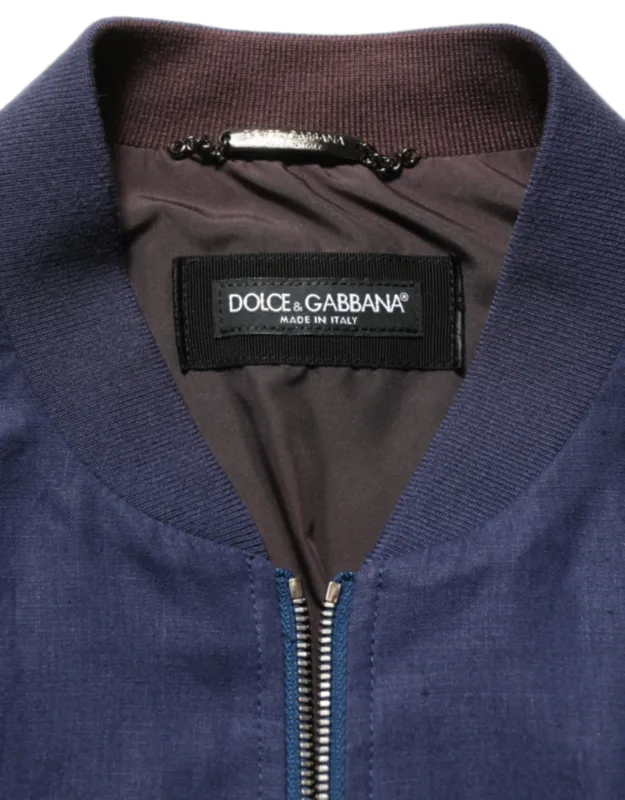 Linen Full Zip Bomber Jacket