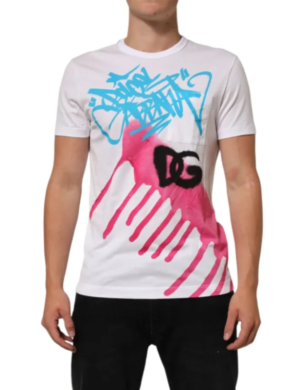 Graphic Print Cotton Crew Neck T-shirt