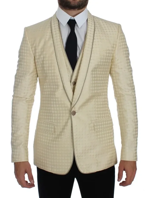 Polka Dot Silk Blazer Set