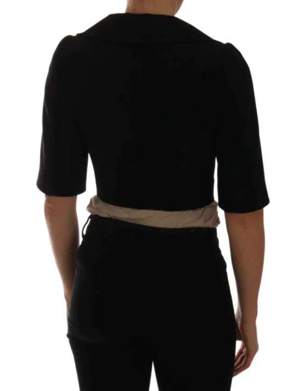Short Cropped Jacket Blazer In Virgin Wool