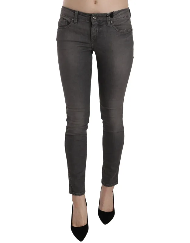 Washed Low Waist Skinny Jeans
