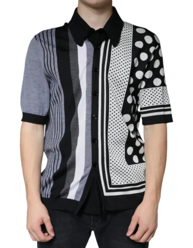 Polka Dot Collared Polo T-shirt
