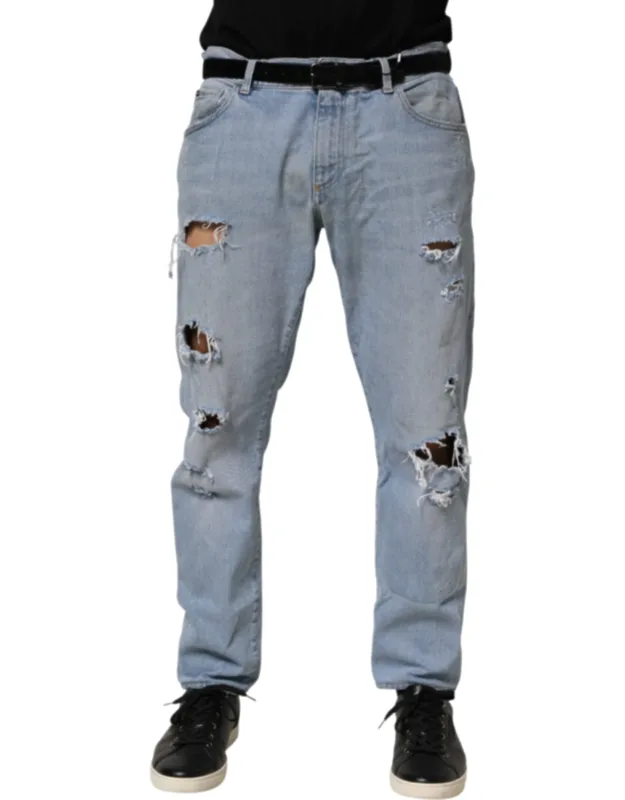 Distressed Slim Fit Denim Jeans