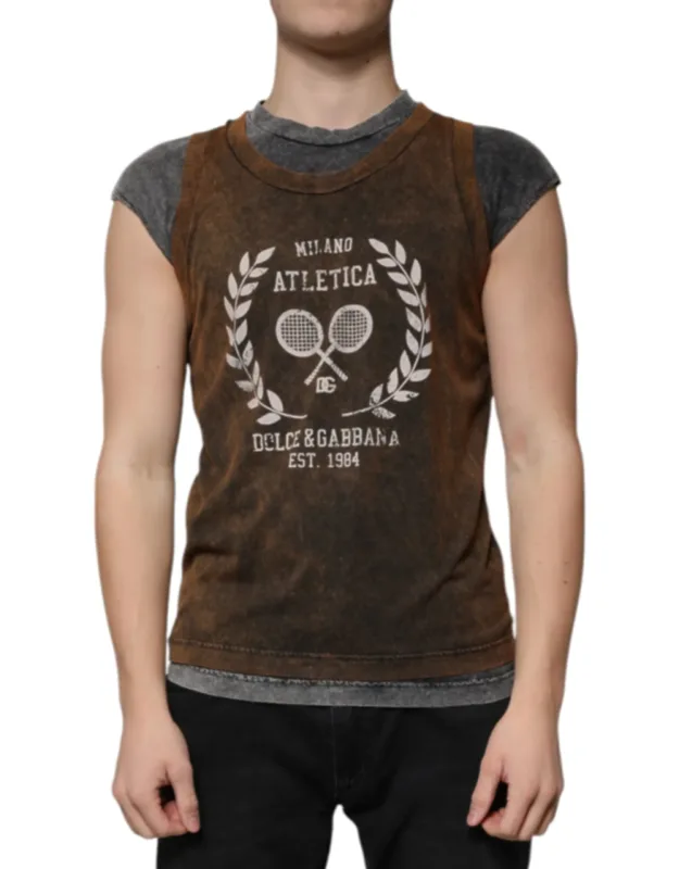 Cotton Crew Neck Sleeveless T-shirt