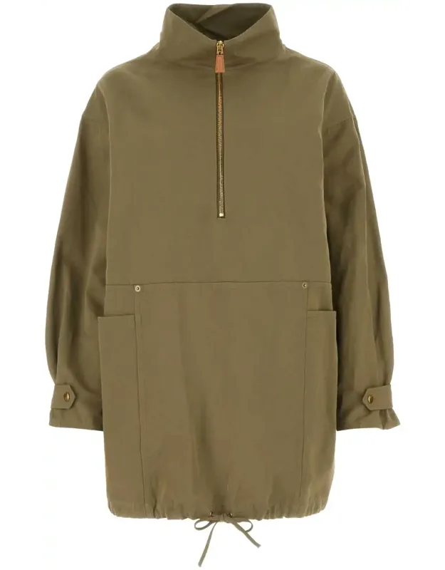 Army Green Cotton Blend Dress