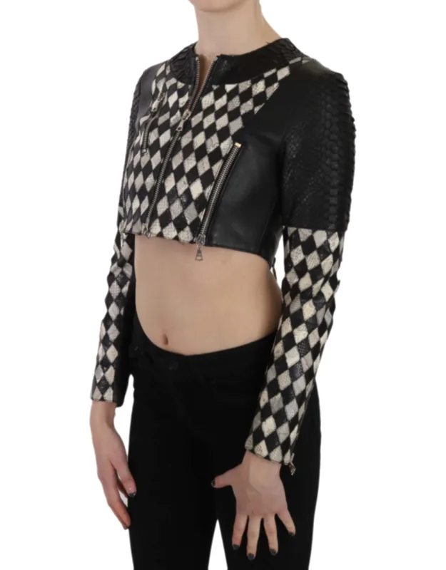 Leather Short Cropped Biker Jacket