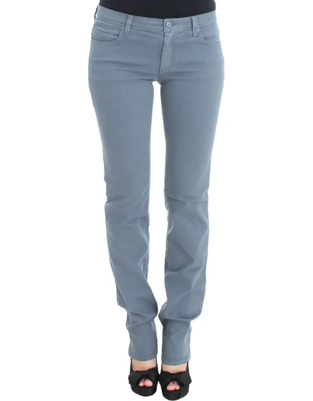 Cotton Blend Slim Fit Bootcut Jeans