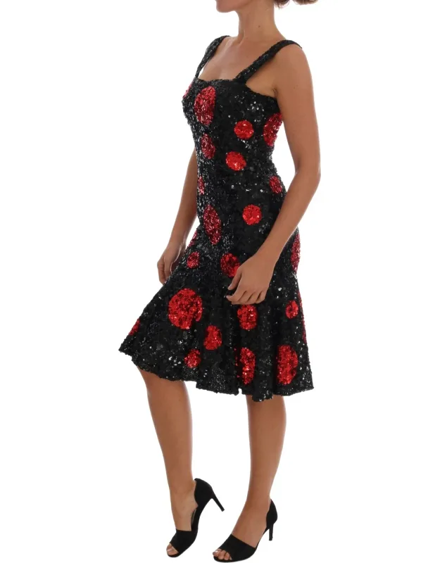 Polka Dot Sequined Shift Dress