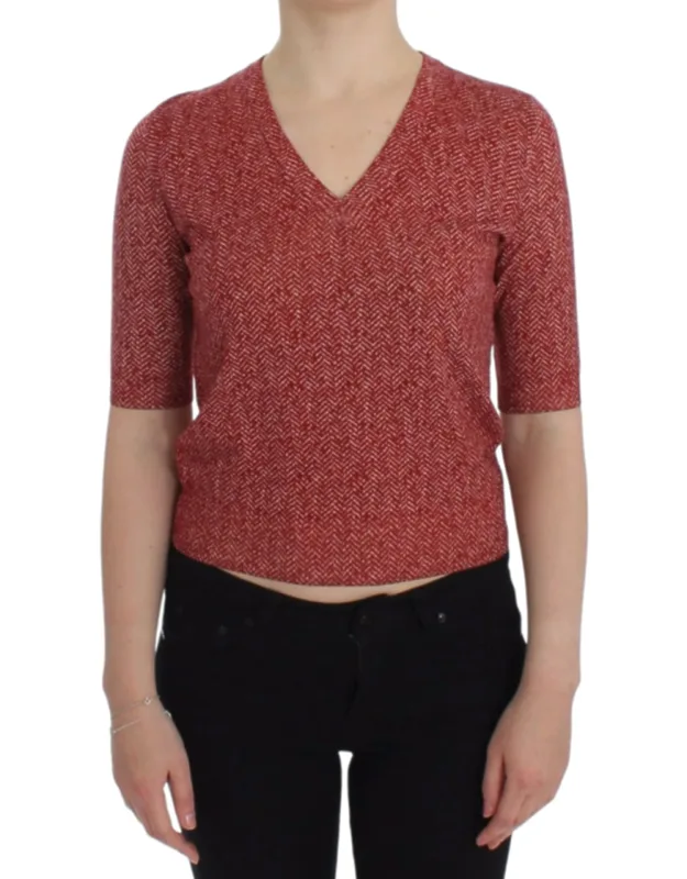 Wool Tweed Short Sleeve Sweater Pullover