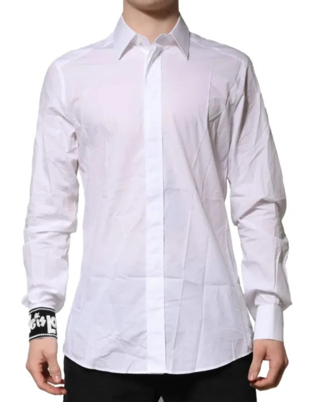 White Gold Cotton Dress Formal Shirt