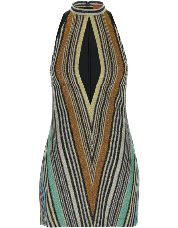 Multicolor Viscose Short Dress