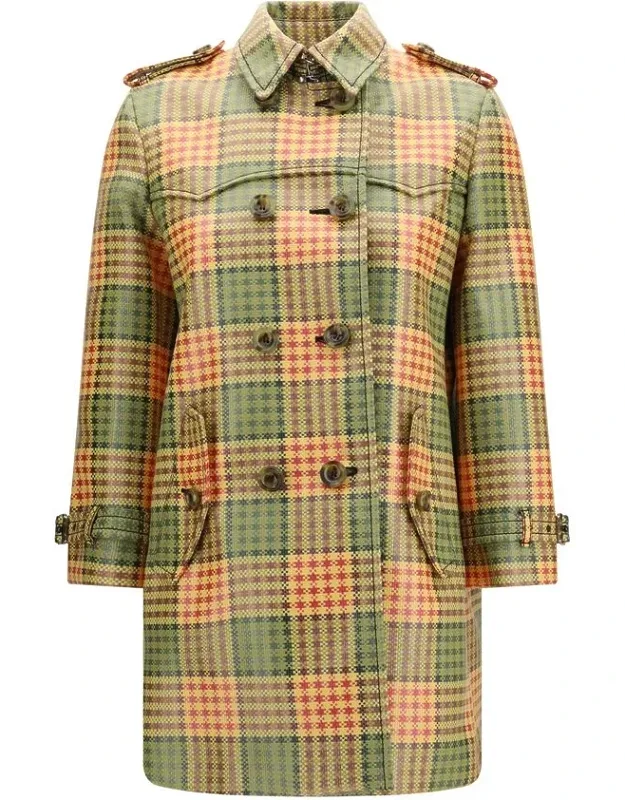 Multicolor Polyester Trench Coat