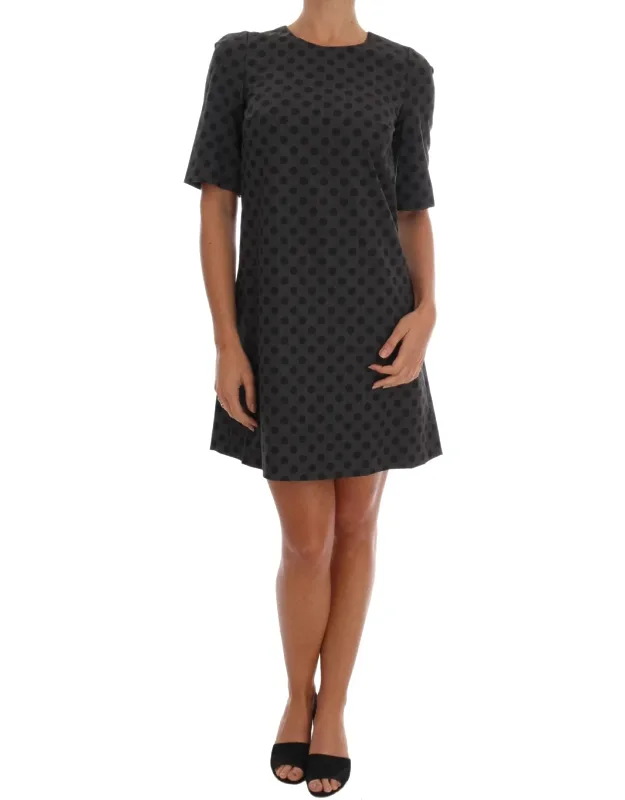 Polka Dotted Wool Stretch Dress