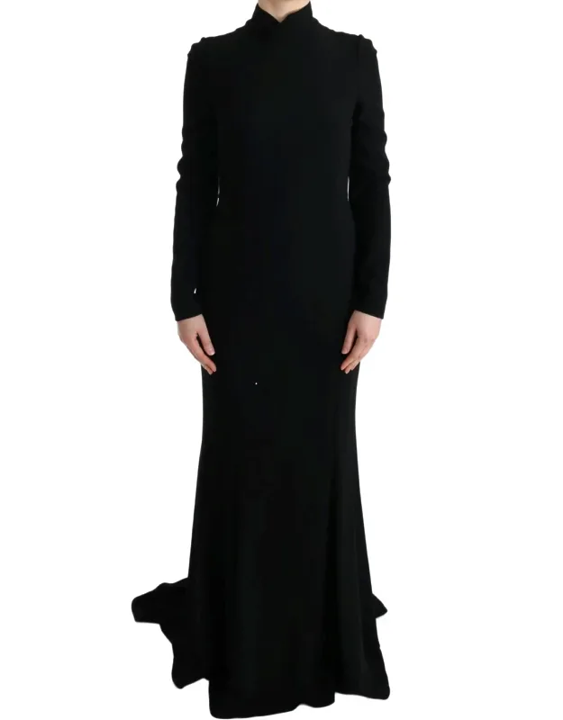 Stretch Long Gown Sheath Dress