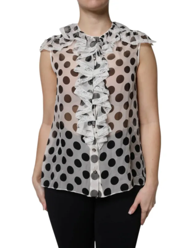 Polka Dot Cotton Sleeveless Top