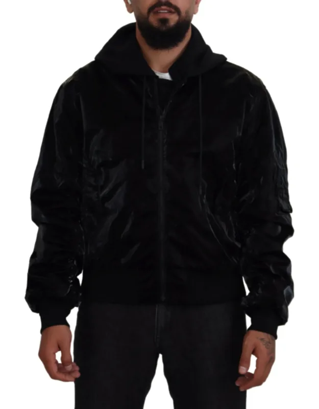 Hooded Full Zip Bomber Jacket