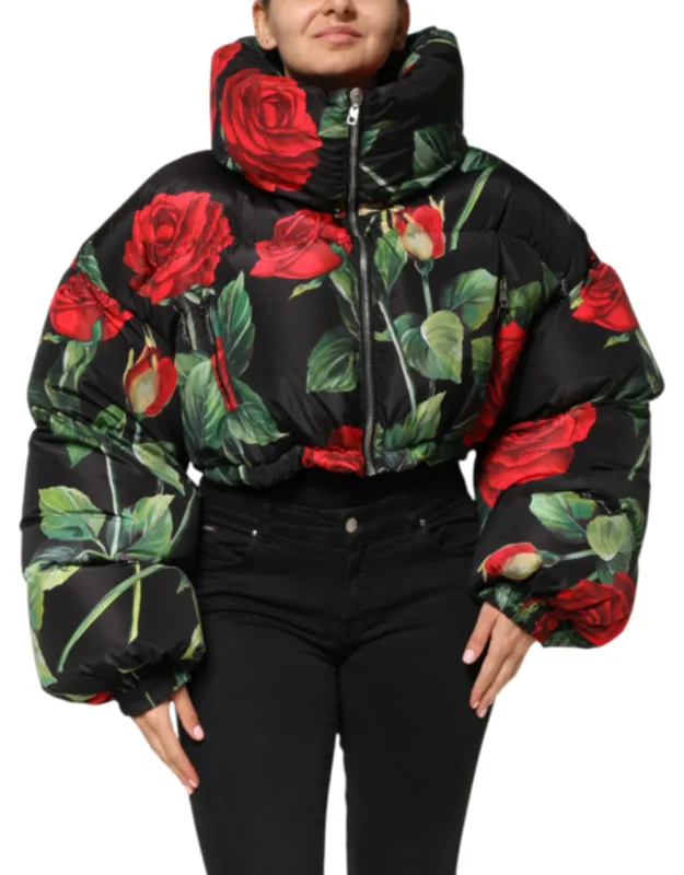 Multicolor Floral Puffer Coat
