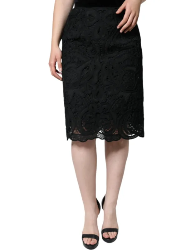 Floral Lace Highwaist Pencil Cut Skirt