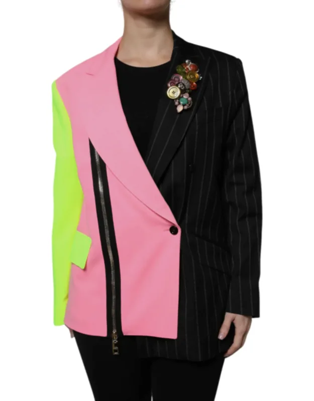 Multicolor Patchwork Embellished Coat